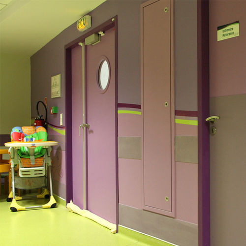 Porte d'intérieur - PYROPORTE® EI30 : F3017 - F3018 - HUET - en bois / battante / avec hublot