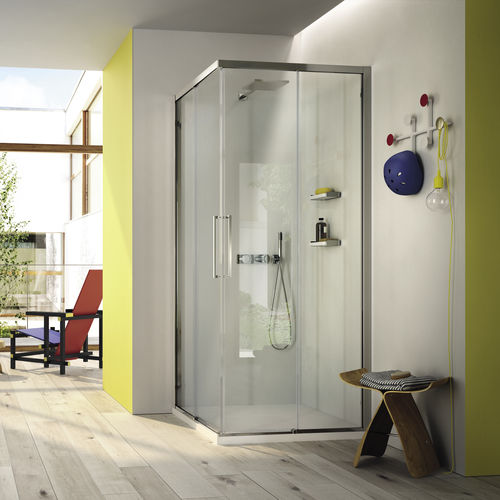 Cabine de douche en verre - SERIE 7000 : ZA+ZA - VISMARAVETRO - à portes coulissantes / d'angle / en verre transparent