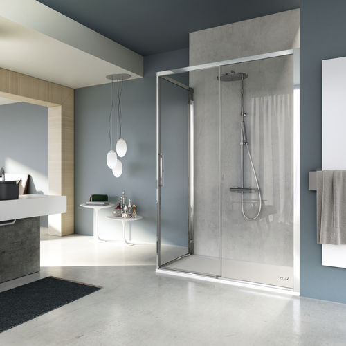 Cabine de douche en verre - SERIE 7000 : ZQ+ZF - VISMARAVETRO - à portes coulissantes / d'angle / en verre transparent