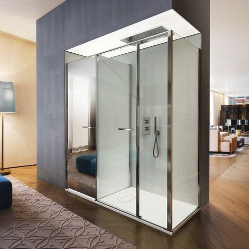 Cabine de douche en verre - TWIN : T24 - VISMARAVETRO - avec porte pivotante / d'angle / en verre transparent