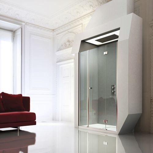 Cabine de douche en verre - SINTESI : SM  - VISMARAVETRO - avec porte pivotante / en niche / en verre transparent