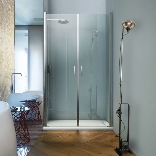 Cabine de douche en verre - LINEA : LB - VISMARAVETRO - avec porte battante / en niche / en verre transparent