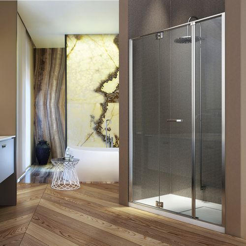 Cabine de douche en verre - REPLAY : RM  - VISMARAVETRO - avec porte pliante / en niche / en verre transparent