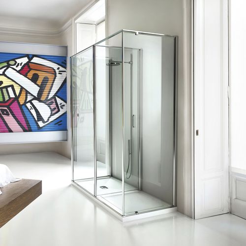 Cabine de douche en verre - LINEA : IN 3  - VISMARAVETRO - avec porte pivotante / rectangulaire / en verre transparent