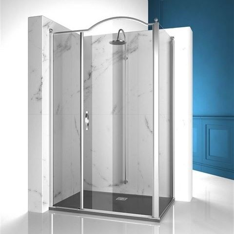 Cabine de douche en verre trempé - GOLD : GL2+GLG - VISMARAVETRO - avec porte pivotante / d'angle / professionnelle