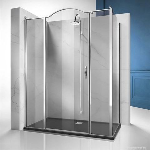 Cabine de douche en verre trempé - GOLD : GLM+GLG - VISMARAVETRO - avec porte pivotante / d'angle / professionnelle