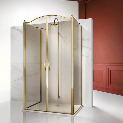 Cabine de douche en verre trempé - GOLD : GLG+GLB+GLG - VISMARAVETRO - avec porte pivotante / rectangulaire / professionnelle