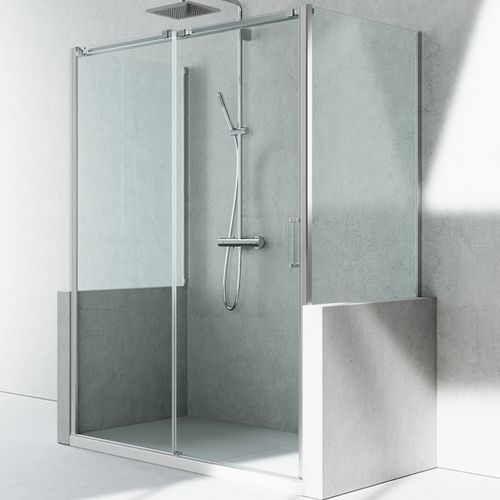 Cabine de douche en verre - GLISS : DP+DN+DP - VISMARAVETRO - en fonte d'aluminium / à portes coulissantes / rectangulaire