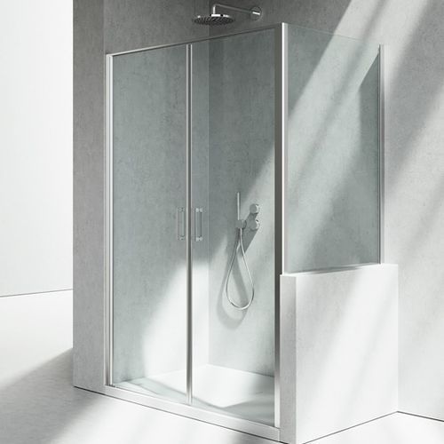 Cabine de douche en verre - LINEA : LB+LP - VISMARAVETRO - en aluminium / avec porte pivotante / d'angle