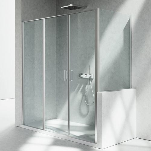 Cabine de douche en verre - LINEA : L3+LP - VISMARAVETRO - avec porte pivotante / d'angle / résidentielle