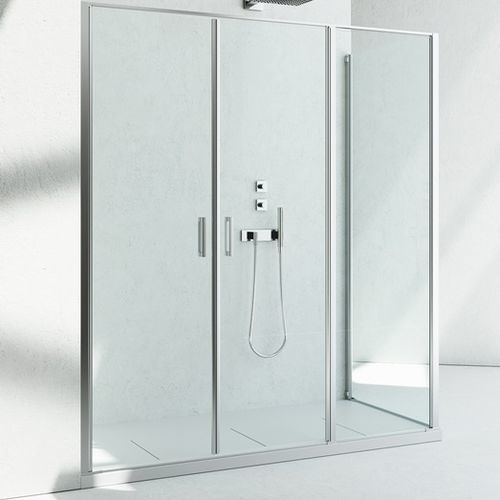 Cabine de douche en verre - LINEA : L3+LG - VISMARAVETRO - avec porte pivotante / d'angle / résidentielle