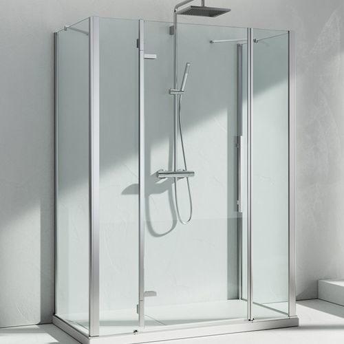 Cabine de douche en verre - SINTESI : SG+SM+SG - VISMARAVETRO - avec porte battante / rectangulaire / résidentielle