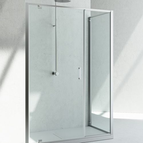 Cabine de douche en verre - JUNIOR : G2+GF  - VISMARAVETRO - avec porte pivotante / fixe / d'angle