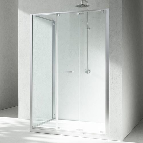 Cabine de douche en verre - JUNIOR : GM+GF  - VISMARAVETRO - fixe / avec porte pliante / d'angle