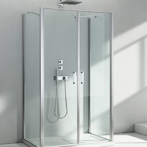 Cabine de douche en verre - LINEA : LG+LB+LG - VISMARAVETRO - avec porte pivotante / rectangulaire / résidentielle