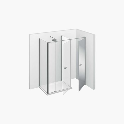 Cabine de douche multifonction - TWIN : T44 - VISMARAVETRO - en verre trempé / en verre laqué / avec porte battante