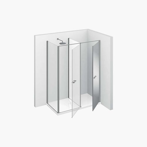 Cabine de douche multifonction - TWIN : T14 - VISMARAVETRO - en verre trempé / face en verre trempé / avec porte battante