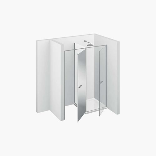 Cabine de douche multifonction - TWIN : T31 - VISMARAVETRO - en verre trempé / en verre laqué / avec porte battante