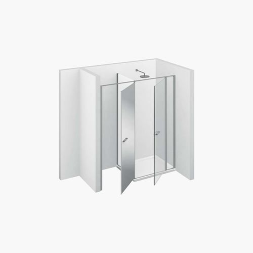 Cabine de douche multifonction - TWIN : T41 - VISMARAVETRO - en verre trempé / en verre laqué / avec porte battante