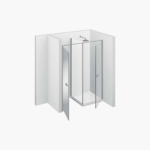 Cabine de douche multifonction - TWIN : W31 - VISMARAVETRO - en verre trempé / en verre laqué / avec porte battante
