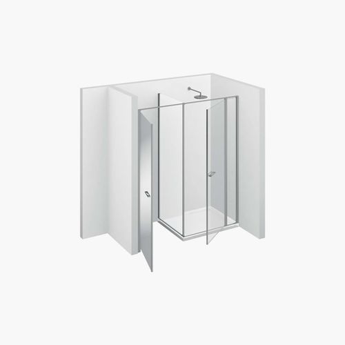 Cabine de douche multifonction - TWIN : W41 - VISMARAVETRO - en verre trempé / en verre laqué / avec porte battante