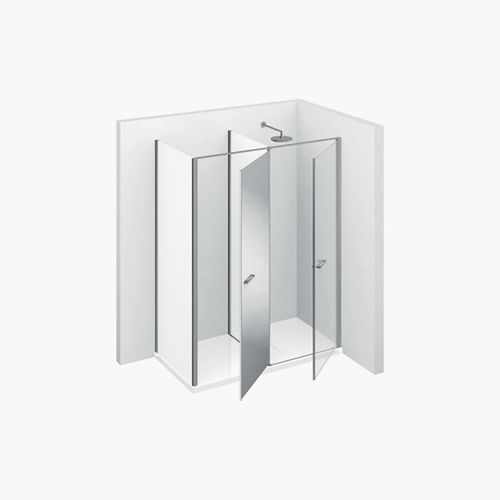 Cabine de douche en verre - TWIN : T12 - VISMARAVETRO - avec porte pivotante / d'angle / en verre transparent