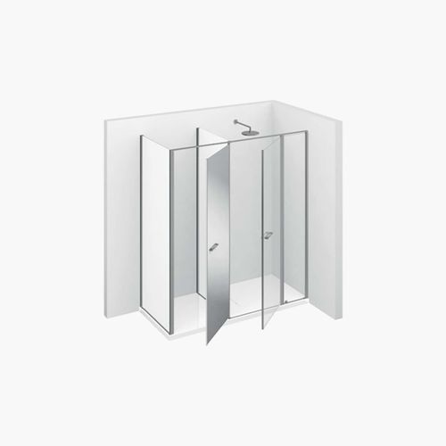 Cabine de douche en verre - TWIN : T22  - VISMARAVETRO - avec porte pivotante / d'angle / en verre transparent