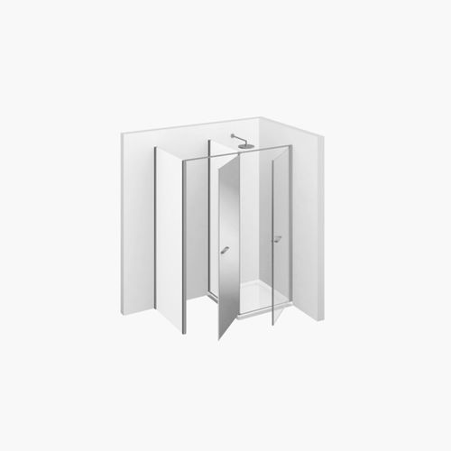 Cabine de douche en verre - TWIN : T32  - VISMARAVETRO - avec porte pivotante / d'angle / en verre transparent