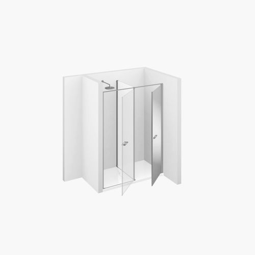 Cabine de douche en verre - TWIN : T10  - VISMARAVETRO - avec porte battante / en niche / en verre transparent