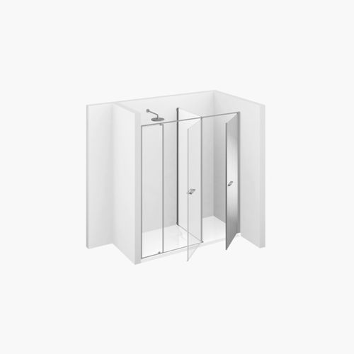 Cabine de douche en verre - TWIN : T20  - VISMARAVETRO - avec porte pivotante / en niche / en verre transparent