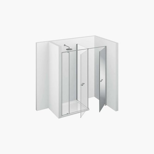 Cabine de douche en verre - TWIN : T40  - VISMARAVETRO - avec porte pivotante / en niche / en verre transparent