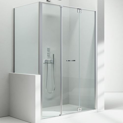 Cabine de douche en verre - REPLAY : RM+RV - VISMARAVETRO - avec porte pliante / d'angle / en verre transparent