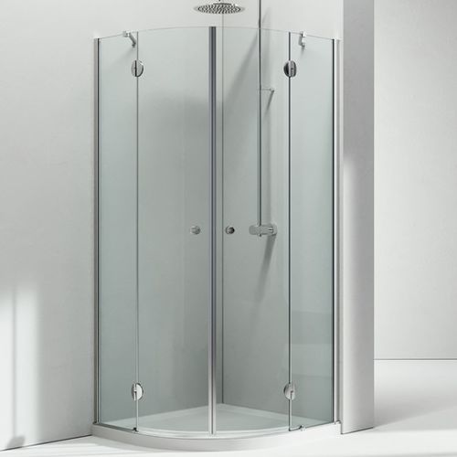 Cabine de douche en verre - SINTESI : SH  - VISMARAVETRO - avec porte pivotante / courbée / en verre transparent