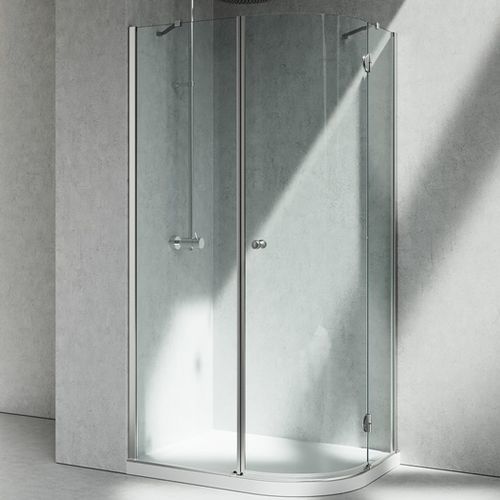 Cabine de douche en verre - SINTESI : SD  - VISMARAVETRO - avec porte battante / courbe / en verre transparent