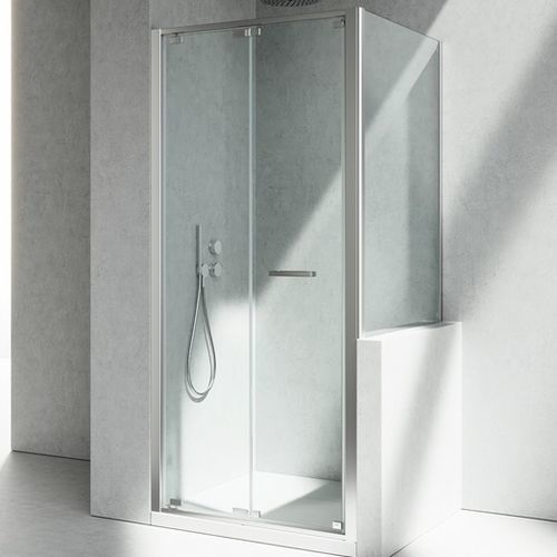 Cabine de douche en verre - JUNIOR : GN+GP  - VISMARAVETRO - avec porte pliante / rectangulaire / en verre transparent