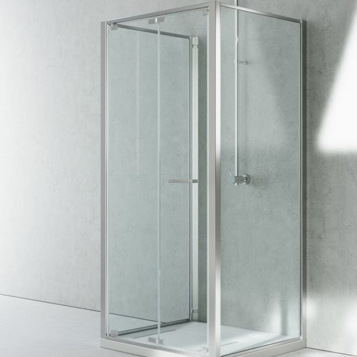 Cabine de douche en verre - JUNIOR : GF+GN+GF  - VISMARAVETRO - avec porte pliante / rectangulaire / en verre transparent