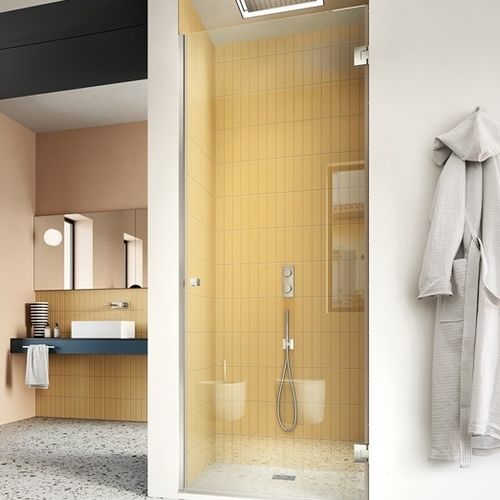 Paroi de douche pivotante - SERIE F : HN - VISMARAVETRO - en niche / en verre trempé / sur mesure