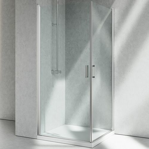 Cabine de douche en verre - LINEA : LA+LA - VISMARAVETRO - avec porte pivotante / d'angle / en verre transparent