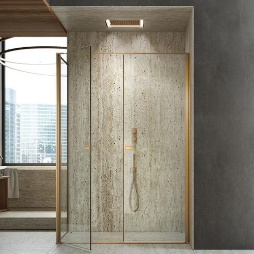 Cabine de douche en verre - KB+KC  - VISMARAVETRO - en aluminium / avec porte battante / d'angle