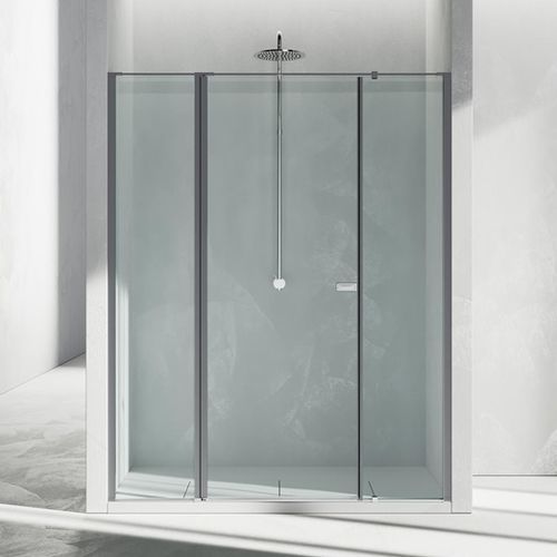 Cabine de douche en verre - KM - VISMARAVETRO - en aluminium / avec porte pivotante / fixe