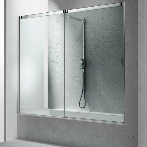 Pare-baignoire coulissant - BN  - VISMARAVETRO - à gauche / en verre trempé / 2 volets
