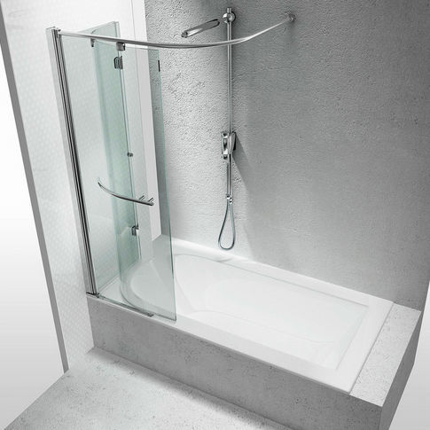 Pare-baignoire pliant - SR  - VISMARAVETRO - à gauche / en verre trempé / 2 volets
