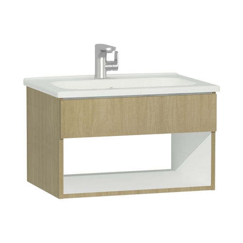 Meuble vasque suspendu - 58143 - VitrA - en chêne / contemporain / avec étagère intégrée