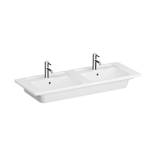 Vasque à poser - 7038B003-0001 - VitrA - en céramique / double / rectangulaire