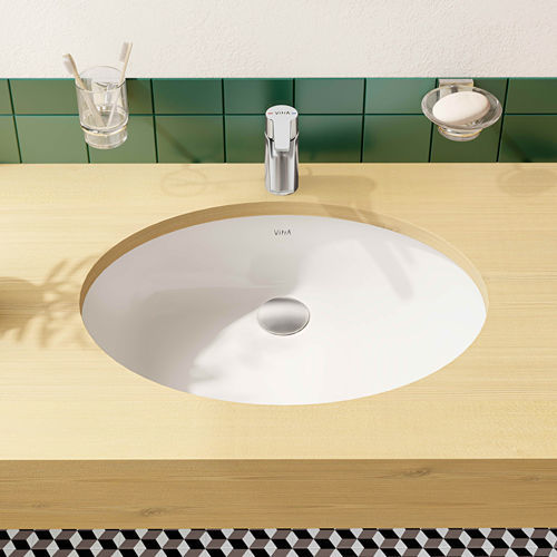 Vasque sous plan - S20  - VitrA - en céramique / avec plan intégré / ronde