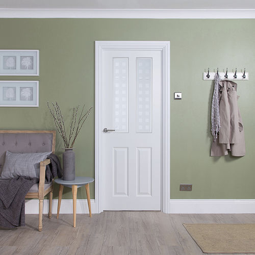 Porte d'intérieur - ATHERTON : 2 LIGHT GEOMETRIC - JELD-WEN - en MDF / battante / semi-vitrée
