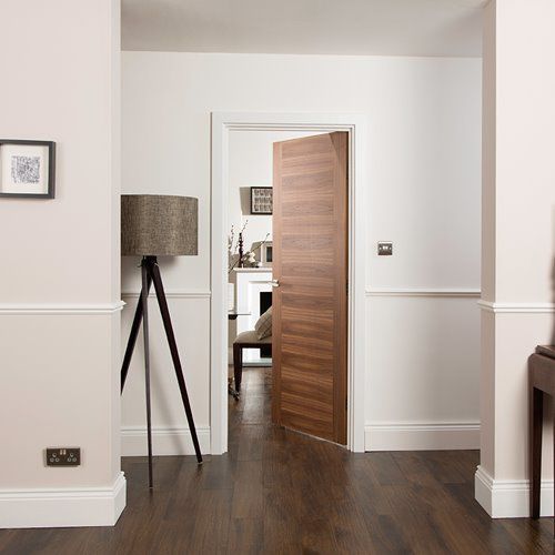 Porte d'intérieur - WALNUT FUSION PANEL - JELD-WEN - en placage de bois / battante / pleine