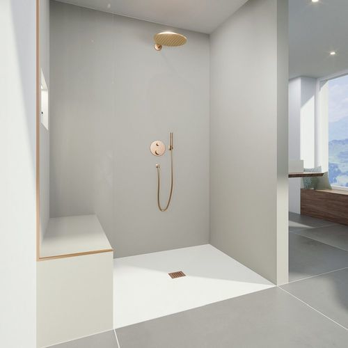 Revêtement de sol en Solid Surface - Fundo Top Primo and Ligno Plus - wedi GmbH - d'intérieur / de salle de bain / résidentiel