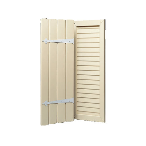 Volet battant - KAYCAN - à lames / en aluminium / aspect bois