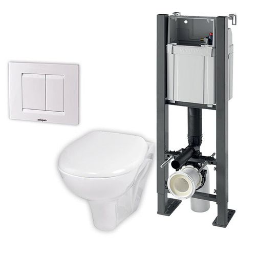 Batî-support pour toilettes suspendues - COMPACT : 55721108 - WIRQUIN - avec réservoir de chasse d'eau